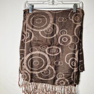 Brown and Beige Patterned Scarf